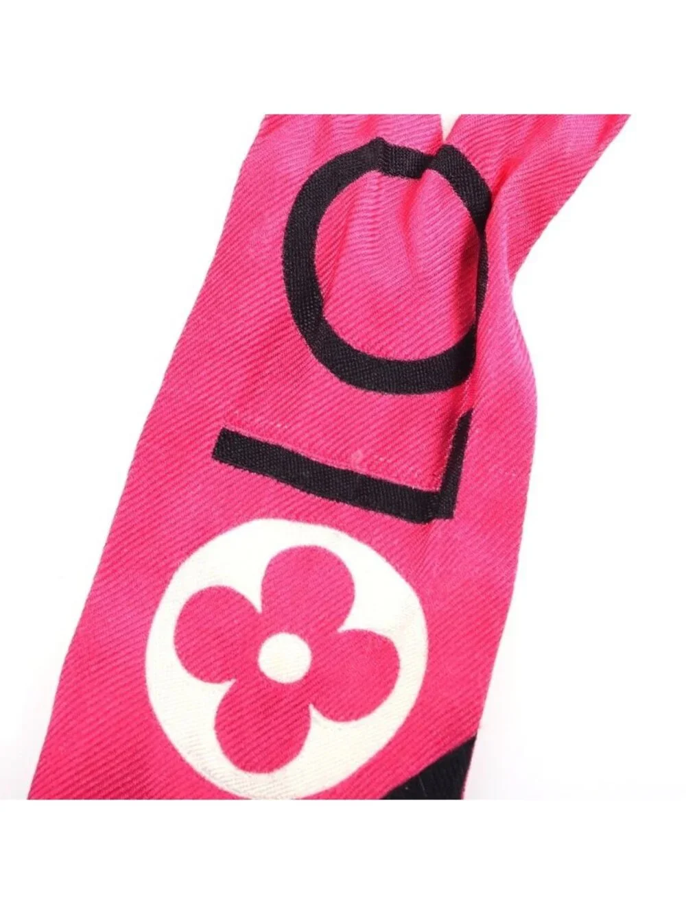 Louis Vuitton Monogram Bandeau Scarf Pink White
